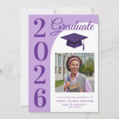 Bold year graduation photo announcement 招待状 (正面)