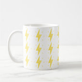 Bold Yellow Lightning Bolt Pattern コーヒーマグカップ (左)