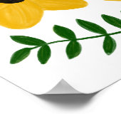 Bold Yellow Modern Flower Graphic Painting ポスター (角)