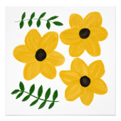 Bold Yellow Modern Flower Graphic Painting Art フォトプリント (正面)