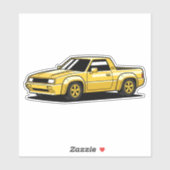 Bold Yellow Pickup Toon シール (シート)