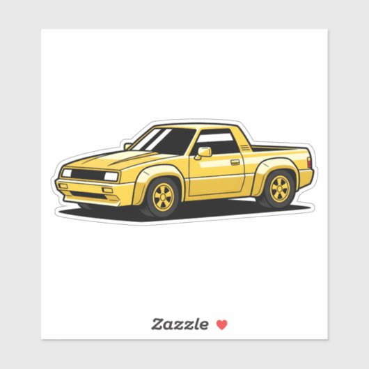 Bold Yellow Pickup Toon シール (シート)