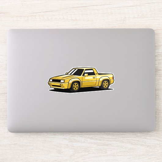 Bold Yellow Pickup Toon シール (コンピューター)