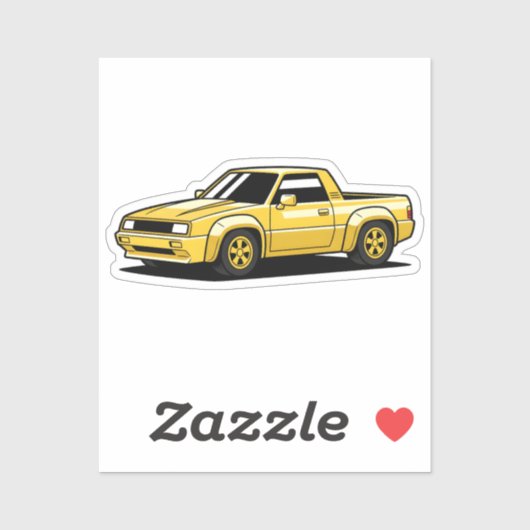 Bold Yellow Pickup Toon シール (シート)