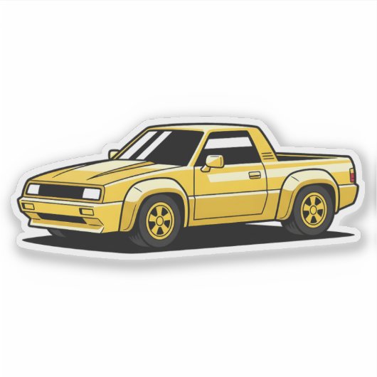 Bold Yellow Pickup Toon シール (正面)