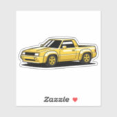 Bold Yellow Pickup Toon シール (シート)