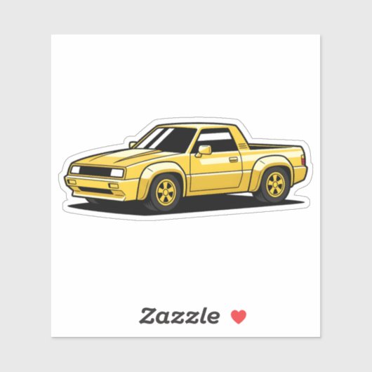 Bold Yellow Pickup Toon シール (シート)