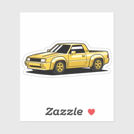 Bold Yellow Pickup Toon シール (シート)