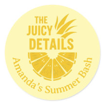 Bold Yellow Pineapple Custom Phrase Party