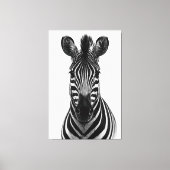 Bold Zebra Black White Canvas Print キャンバスプリント (正面)