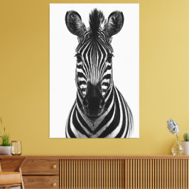 Bold Zebra Black White Canvas Print キャンバスプリント