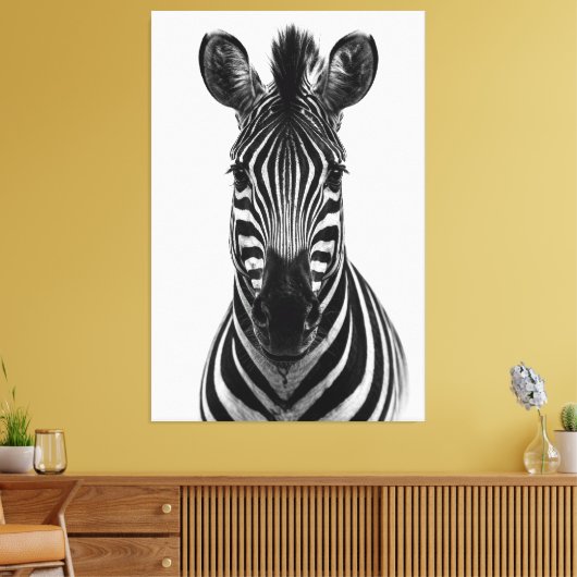 Bold Zebra Black White Canvas Print キャンバスプリント (インサイチュ (リビング))