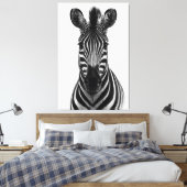 Bold Zebra Black White Canvas Print キャンバスプリント (インサイチュ (寝室))