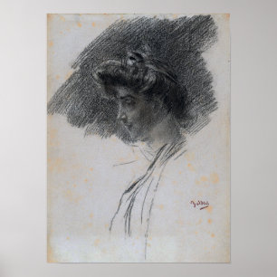 Boldini – プロフィールの若い女性のバスト ポスター