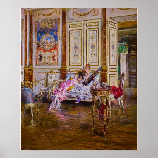 Boldini - 琵琶を弾く人と聴く人 ポスター (正面)
