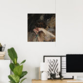 Boldini – 花を持つ若い女性 ポスター (ホームオフィス)