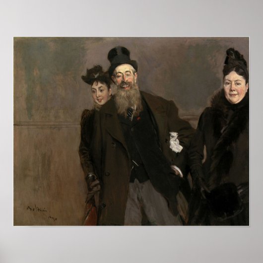 Boldini - John Lewis Brown、妻、1890年の娘 ポスター (正面)