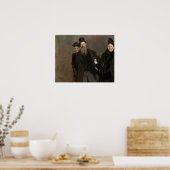 Boldini - John Lewis Brown、妻、1890年の娘 ポスター (キッチン)