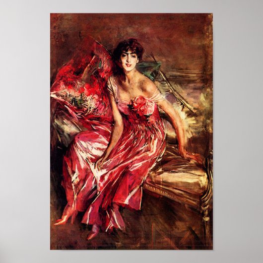 Boldini Lady in Red Poster ポスター (正面)