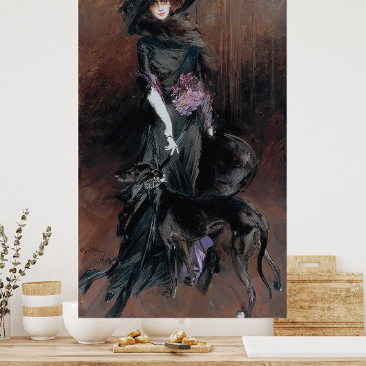 Boldini - Marchesa Luisa Casati With Greyhound ポスター (キッチン)