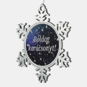 Boldogのkarácsonyt! ハンガリーのwfのメリークリスマス スノーフレークピューターオーナメント (右)