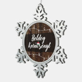 Boldog Karácsonytのハンガリーのメリークリスマス スノーフレークピューターオーナメント (右)