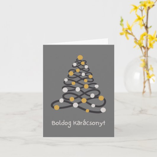 Boldog Karácsonyt magyar karácsony カード (黄色い花)