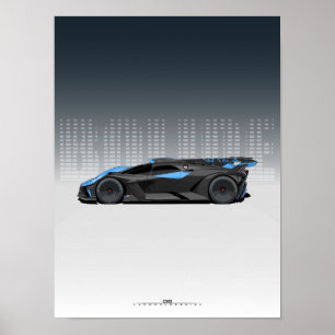 Bolide Hyperar – 未来的な黒と青の車 ポスター