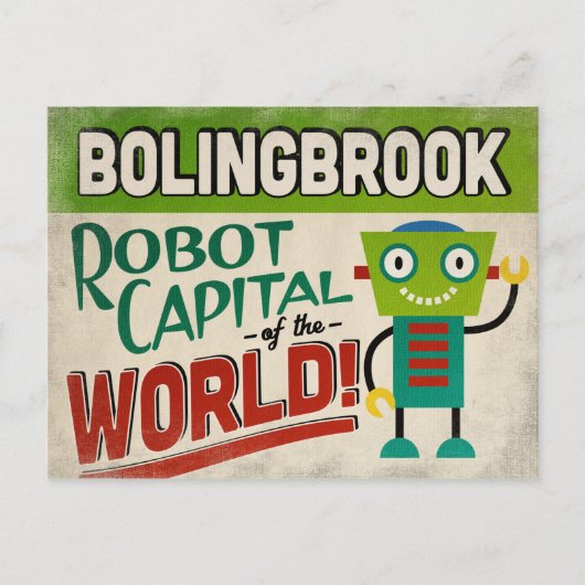 Bolingbrookイリノイ州ロボット – おもしろいヴィンテージ ポストカード (正面)