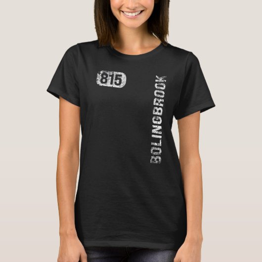 Bolingbrookイリノイ815エリアコードヴィンテージレトロ Tシャツ (正面)