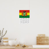 Bolivia 2026 Calendar, Large, Bolivian Flag ポスター (キッチン)