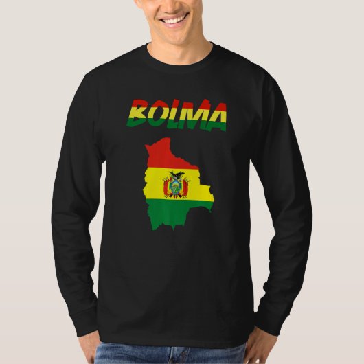Bolivia Country Map Flag Bolivia Bolivian Flag Sou Tシャツ (正面)