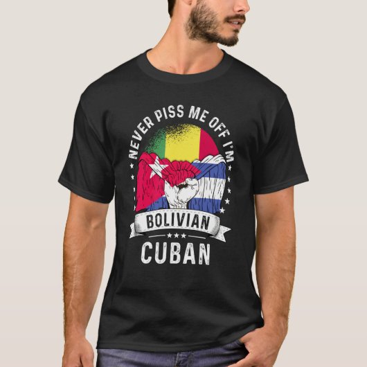 Bolivia Flag Cuba Grown  Humor Citizen Pride Tシャツ (正面)