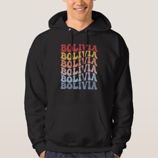 Bolivia Groovy Retro Bolivian パーカ (正面)