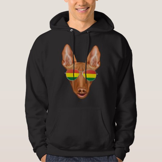 Bolivian Flag Pharaoh Hound Dog Bolivia Pocket パーカ (正面)