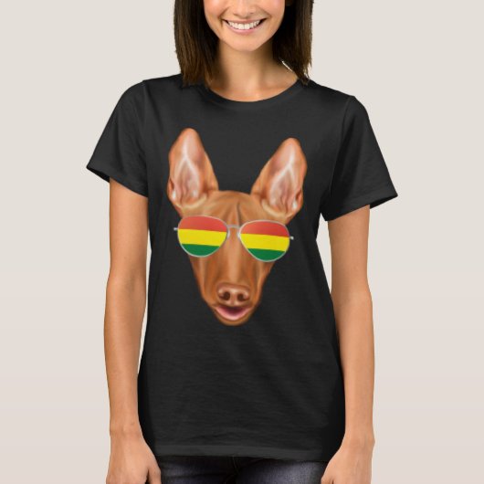 Bolivian Flag Pharaoh Hound Dog Bolivia Pocket Tシャツ (正面)