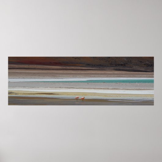 Bolivian Lagoon with Flamingos - Photograph ポスター (正面)