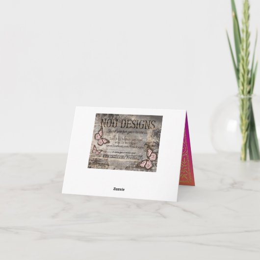 Bollywoodのアラビアンナイトはメッセージカード感謝していしています サンキューカード (裏面)