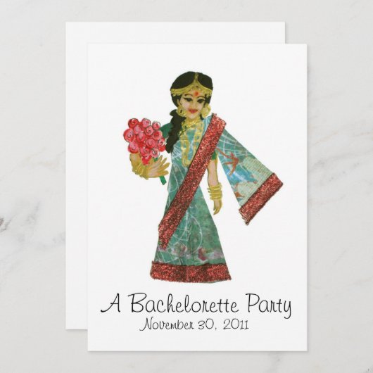 Bollywoodのバチェロレッテの招待 招待状 (正面/裏面)