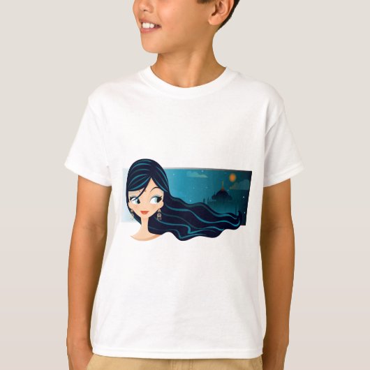 Bollywoodの女の子 Tシャツ (正面)