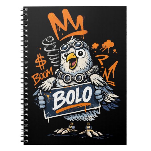 Bolo Graffiti Bird Spiral Notebook ノートブック (正面)