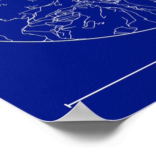 Bologna Blueprint Map Poster – Circular City Plan  ポスター (角)