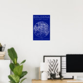 Bologna Blueprint Map Poster – Circular City Plan  ポスター (ホームオフィス)