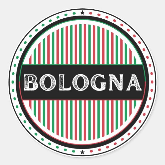 Bologna City Pride Emblem – Italian Identity ラウンドシール (正面)