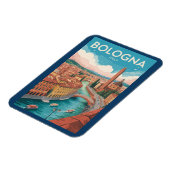 Bologna Italy Illustration Travel Art Vintage マグネット (左側)
