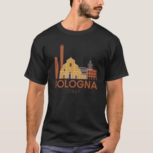 Bologna, Italy Skyline Souvenir Tシャツ (正面)