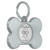Bolonka Zwetna Line Art Personalized Tag ペットネームタグ (正面左)