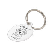 Bolonka Zwetna Line Art Personalized Tag ペット ネームタグ (側面)
