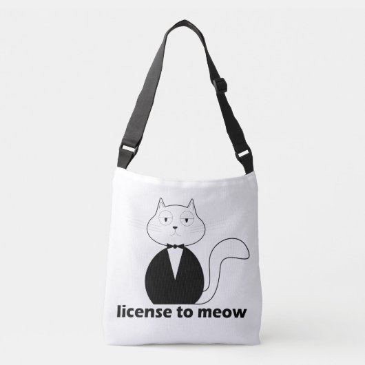 Bolsa Ajustável Shoulder bag Cat, License to Meow クロスボディバッグ (正面)