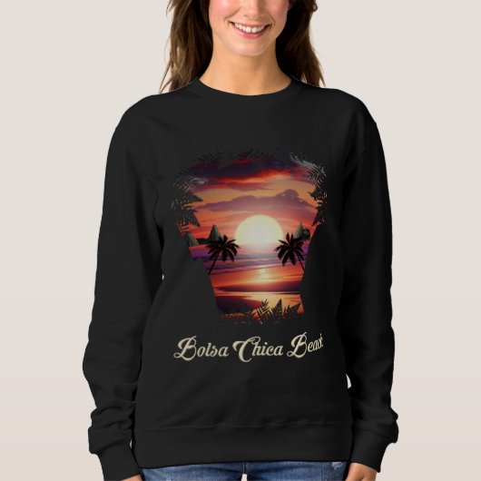 Bolsa Chica Beach Vibrant Sunset Huntington Beach スウェットシャツ (正面)